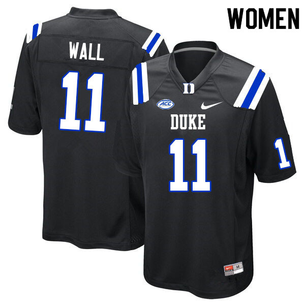 Women #11 Mehki Wall Duke Blue Devils College Football Jerseys Sale-Black